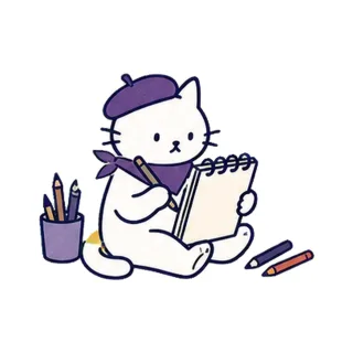 Guwa cat making something creative.